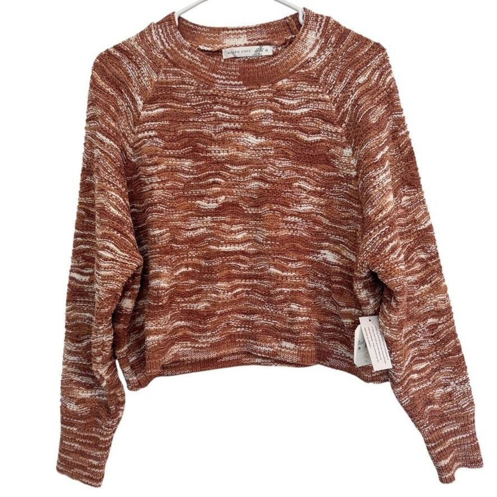 NWT Altar’d State Size XS Cropped Sweater Spice Knit Pullover Crew Neck